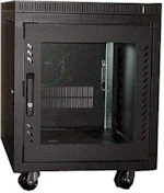 11U Cabinet, 23.5x35.5x30"(h), black only, 155 lbs