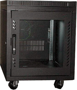 11U Cabinet, 23.5x35.5x30"(h), black only, 155 lbs