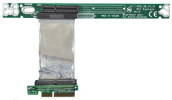 1U/2U riser with PCI Express 4X slot on 2.75" ribbon cable