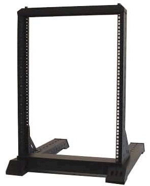 2-post 15U, Heavy-Duty Steel Open Rack, Black Only(load limit 1500lbs)