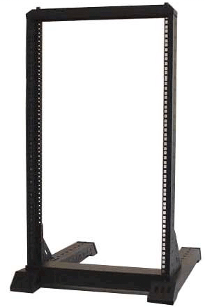 2-post 20U, Heavy-Duty Steel Open Rack, Black Only(load limit 1500lbs)