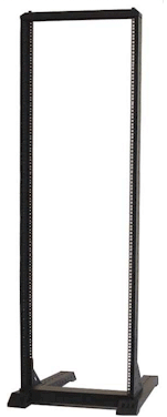 2-post 40U, Heavy-Duty Steel Open Rack, Black Only(load limit 1500lbs)