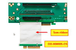 2U riser with Express 16X slot and 8X slot on ribbon