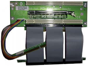 2U riser with 2 x 64-bit and One PCI-Express x 16 slot