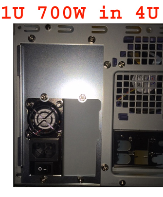 4U case with 1U 700W for 13" x 13.68"  main board