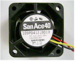 40x40x28mm fan by Sanyo Denki, 3-pin, 12" long wires, 4.2 Watts, 12500rpm