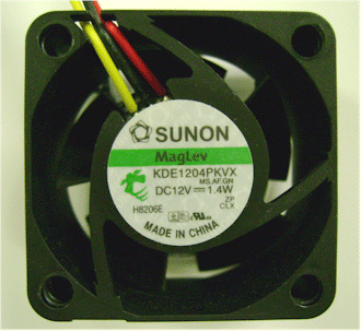 4cm x 2cm, 3-pin fan. 12" wires, 1.4W(low noise)