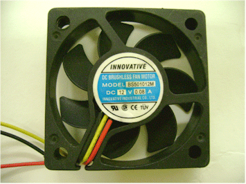 50mm x 10mm 3-pin fan, UL, CSA, CE, TUV certified, 12" long 3-pin wires