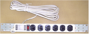 6-outlet Power strip, with rackmount bracket