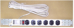 6-outlet Power strip, with rackmount bracket