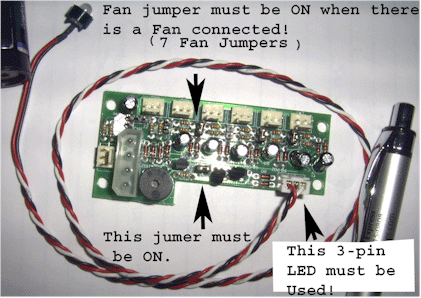 7-Fan(must use 3-pin fan) Controller with Alarm built-in