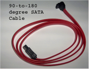 19" Long SATA Cable  90-to-180 degree