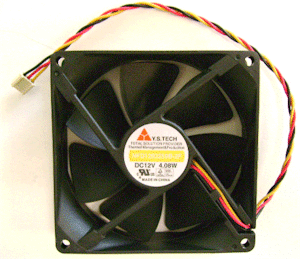YS Tech 9 cm 3-pin  high speed fan, 4.08 watts