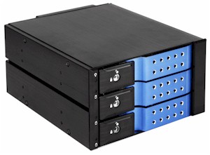 2x5.25" to 3x3.5" SAS/SATA 6.0Gb/s Trayless Hot-Swap Cage