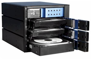 3x5.25" to 4x3.5" SAS/SATA 6.0Gb/s Trayless Hot-Swap Cage