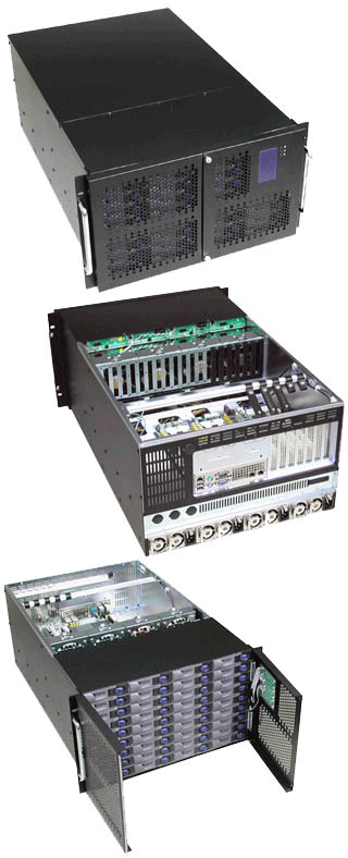 6U, 36 x SATA II trays/ Multilane backplane, 1500W or 1350W redundant PS