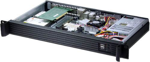 1U Mini-ITX Deep Rack Mount Chassis, 250W PS included