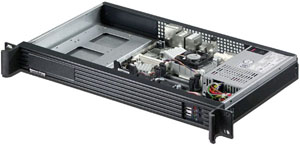 1U Mini-ITX 9.84" Deep Rack Mount Chassis w/ 1 open bay, with 250W PS