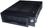 Aluminum SATA I or II Mobile Rack w/1 fan, Black only, 7.6" deep only, no HDD access LED