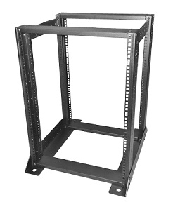 15U, 4-post, 23.6" Overall deep, Heavy duty steel rack, Black only, DIY package