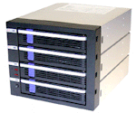 4 x Serial ATA II HDD tarys in 3 x 5.25" bay space, ALUMINUM Body with HDD access LED's