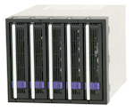 5 x Serial ATA II HDD tarys in 3 x 5.25" bay space, ALUMINUM Body with HDD access LED's