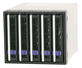 5 x Serial ATA II HDD tarys in 3 x 5.25" bay space, ALUMINUM Body with HDD access LED's
