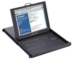 1U Cascadeable 15" LCD  with Keyboard & touch pad, 8 port PS/2 KVM & 8pcs KVM Cables