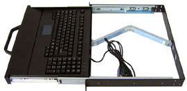 1U rackmount drawer with keyboard and TOUCHPAD(PS/2 or USB interface)