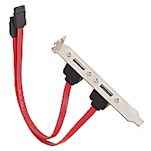 L-bracket with 2 x internal SATA converted to 2 x external SATA connectors