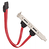 L-bracket with 2 x internal SATA converted to 2 x external SATA connectors