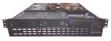 Supermicro 1U case, SC811, with 400W PS, 2 x HDD bays, 1 x Slim CDROM bay, 1 x blower, rails include