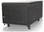 6U Cabinet, 23.6" x 17" x 35.4"(W x H x D), optional 12cm fans, Black, 130lbs