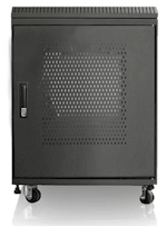 9U Cabinet, 23.6" x 21" x 35.4"(W x H x D), optional 12cm fans, Black, 150lbs