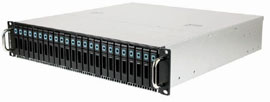 2U, 24 x 2.5" HDD trays, 6GB/s SATA/SAS, 500W redundant PS, 1 x Expander