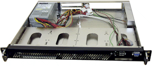 1U, 15" Deep, Dual open slots for mini-ITX, 5 bays, 220w PS(or 250W/300W)