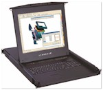 1U Rackmount 17" LCD Keyboard Drawer, PS/2 or USB notebook keyboard & ...........