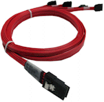 Mini SAS SFF8087 to Discrete 0.5 (or 1.0) Meter ( Forward breakout cable )