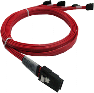 Mini SAS SFF8087 to Discrete 0.5 (or 1.0) Meter ( Forward breakout cable )